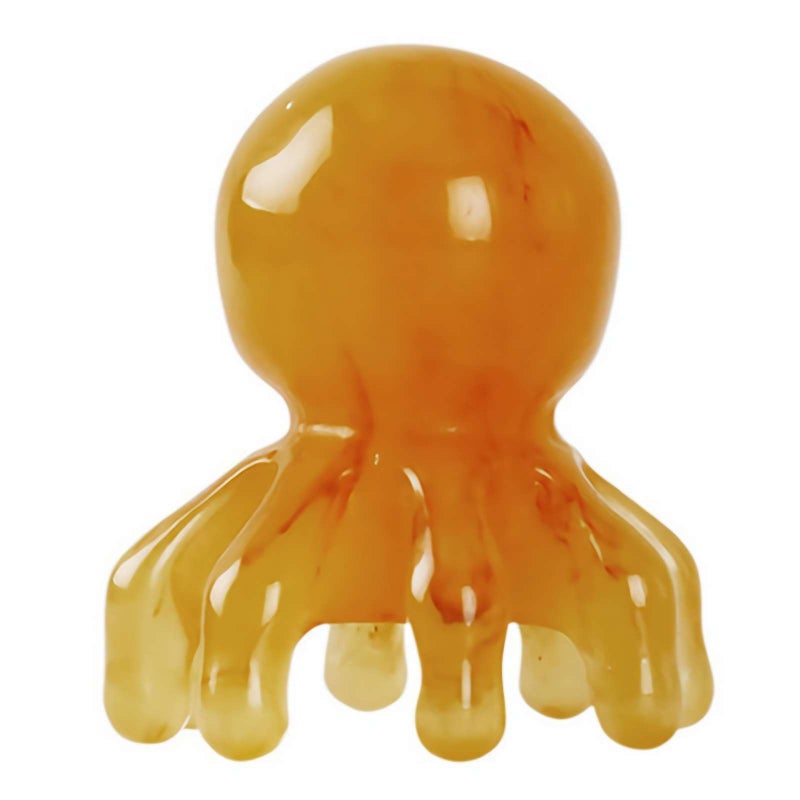 Portable Eight-Prong Head Massage Comb, Head Massage Tools, Gua Sha Comb for Hair & Scalp Care, Portable Scalp Massager for Fatigue Relief and Hair Health (Brown) - Image 1